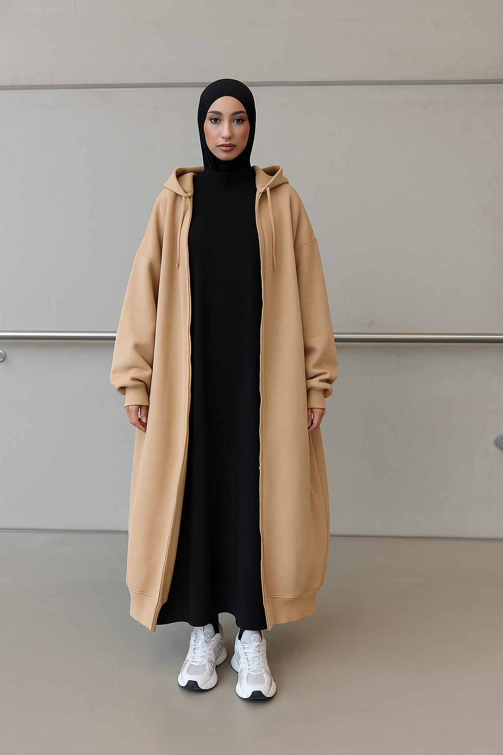 🩷 Sweat Hoodie Coat – دفا وأناقة للمحجبات ❄️ - Image 4